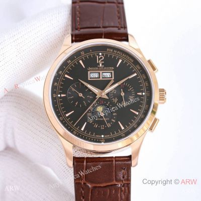 TW Swiss Copy Jaeger-LeCoultre Master Control Perpetual Calendar Rose Gold Watch 40mm